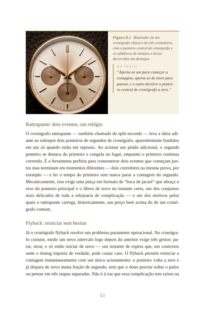 Complicações: cronógrafo